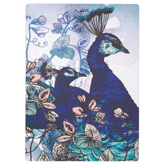 Florale achtergrond met voetgangers klembord (Achterkant)