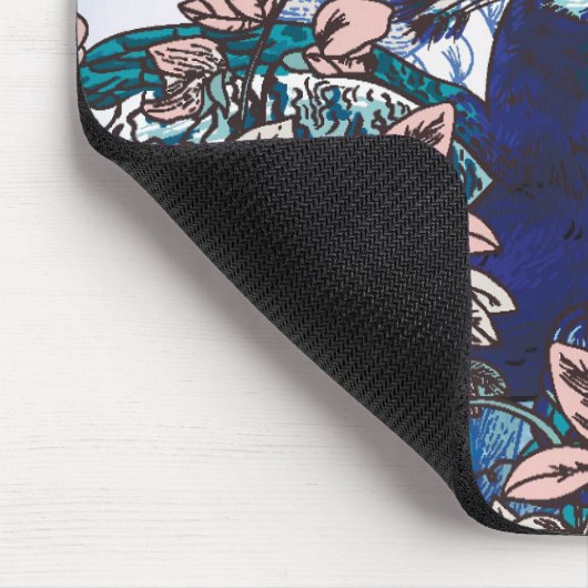 Florale achtergrond met voetgangers muismat (Hoek)