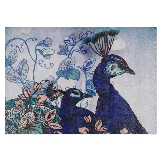 Florale achtergrond met voetgangers snijplank (Voorkant)