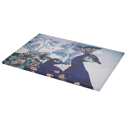 Florale achtergrond met voetgangers snijplank (Hoek)