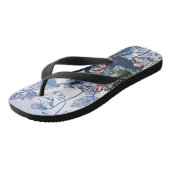 Florale achtergrond met voetgangers teenslippers (Schuin)