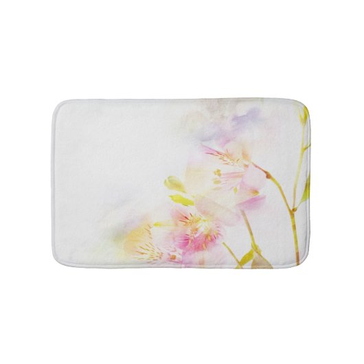 florale achtergrond met waterverf bloemen badmat (Voorkant)