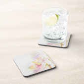 florale achtergrond met waterverf bloemen bier onderzetter (Rechterzijde)