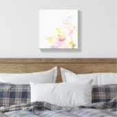 florale achtergrond met waterverf bloemen canvas afdruk (Insitu (Slaapkamer))