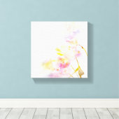 florale achtergrond met waterverf bloemen canvas afdruk (Insitu (Houten vloer))