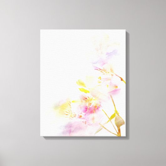 florale achtergrond met waterverf bloemen canvas afdruk (Voorkant)