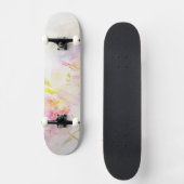 florale achtergrond met waterverf bloemen skateboard (Voorkant)