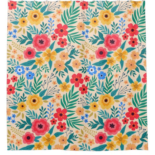  florale achtergrond. Naadloze  beschermhuls Douchegordijn (Voorkant)