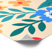  florale achtergrond. Naadloze  beschermhuls Poster (Hoek)