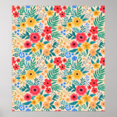  florale achtergrond. Naadloze  beschermhuls Poster (Voorkant)
