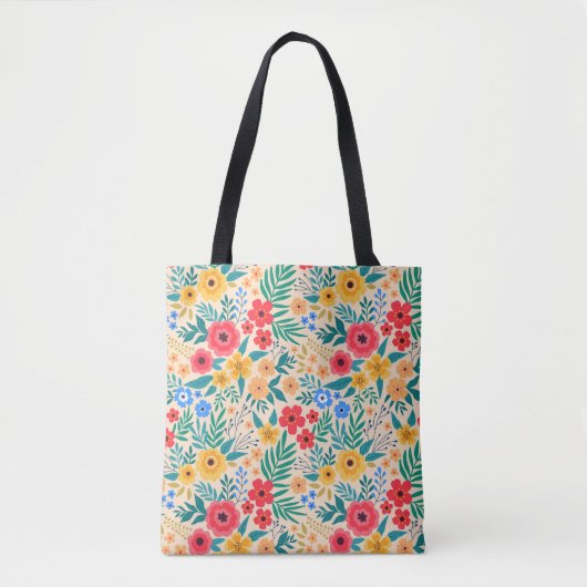 florale achtergrond. Naadloze  beschermhuls Tote Bag (Voorkant)