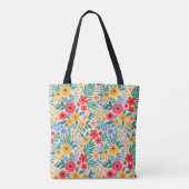  florale achtergrond. Naadloze  beschermhuls Tote Bag (Achterkant)