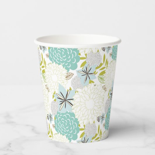 Florale achtergrond papieren bekers (Achterkant)