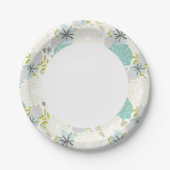 Florale achtergrond papieren bordje (Voorkant)