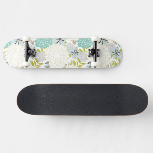 Florale achtergrond persoonlijk skateboard (Horizontaal)