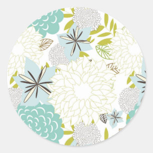 Florale achtergrond ronde sticker