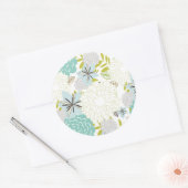 Florale achtergrond ronde sticker (Envelop)