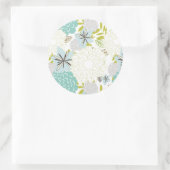 Florale achtergrond ronde sticker (Tas)