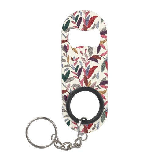 Florale achtergrond sleutelhanger flessenopener (Voorkant)