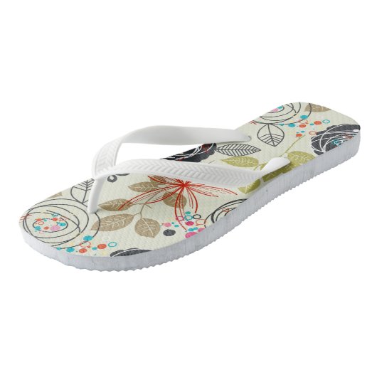 Florale achtergrond teenslippers (Schuin)