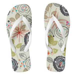 Florale achtergrond teenslippers