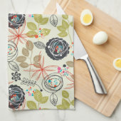 Florale achtergrond theedoek (Quarter Fold)