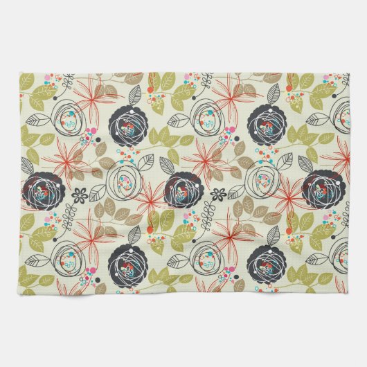 Florale achtergrond theedoek (Horizontaal)