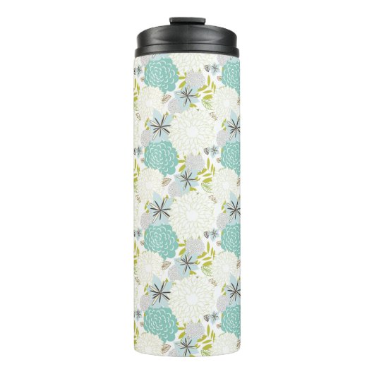 Florale achtergrond thermosbeker (Voorkant)