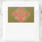 florale achtergrond van olijfmos roze rechthoekige sticker (Tas)