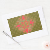 florale achtergrond van olijfmos roze rechthoekige sticker (Envelop)