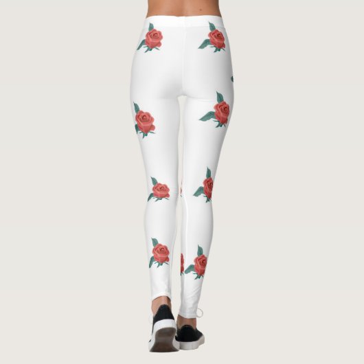 Florale achtergrond van rozen leggings (Achterkant)