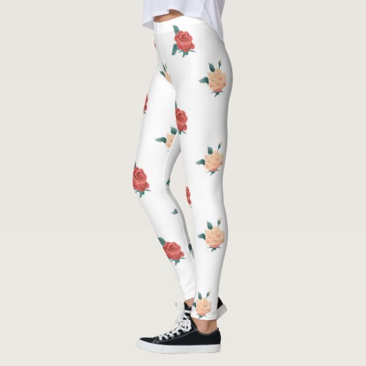 Florale achtergrond van rozen leggings (Links)