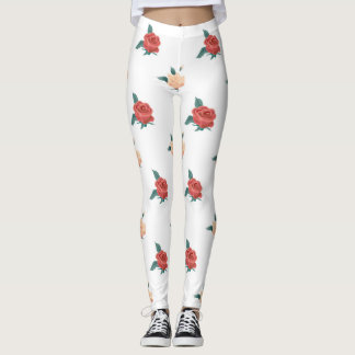 Florale achtergrond van rozen leggings
