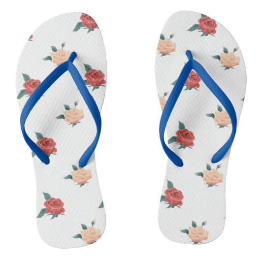 Florale achtergrond van rozen teenslippers (Voetbed)