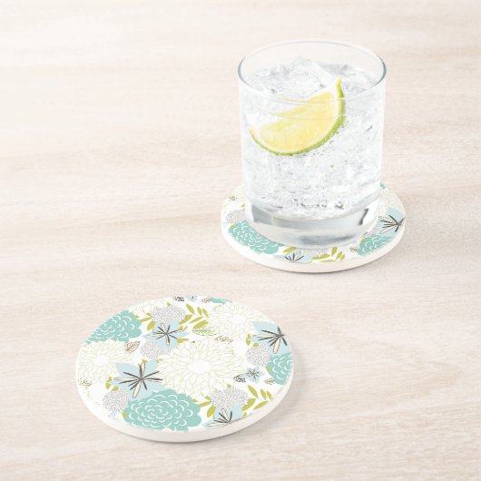 Florale achtergrond zandsteen onderzetter (Zijkant)