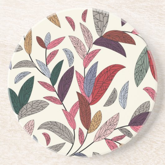 Florale achtergrond zandsteen onderzetter (Voorkant)