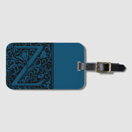 Florale alfabet monogram letter Z bagagelabel