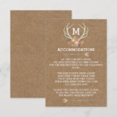 FLORALE ANTLERS | RUSTIC WEDDING ACCOMMODATION CAR INFORMATIEKAARTJE (Voorkant / Achterkant)