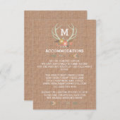 FLORALE ANTLERS | RUSTIC WEDDING ACCOMMODATION CAR INFORMATIEKAARTJE (Voorkant / Achterkant)