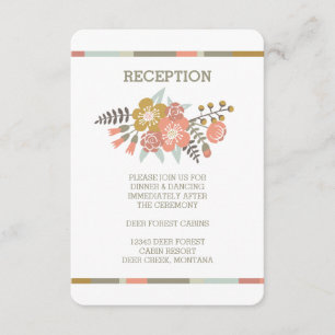 FLORALE ANTLERS   RUSTIC WEDDING RECEPT INVITE KAART