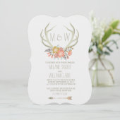 FLORALE ANTLERS | RUSTISCHE WEDINGINVITATIE KAART (Staand voorkant)