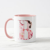 Florale B Initialen Mok | Gepersonaliseerde Naam & (Links)
