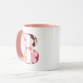 Florale B Initialen Mok | Gepersonaliseerde Naam & (Voorkant links)