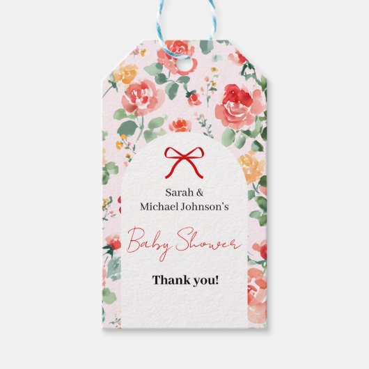 Florale Baby Shower Droom Cadeaulabel (Voorkant)