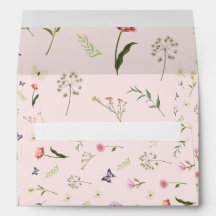 Florale babyshowerenvelop – bijpassende uitnodigin