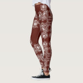 Florale barokstijl maroon patroon. leggings (Links)