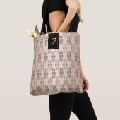 Florale barokstijl patroon. Monogram. Tote Bag (Dichtbij)