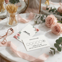 Florale Beloningskaart Grid Wimpertechniek & Schoo Klantenkaartje