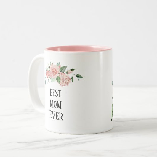 florale Best Ever Ma Two-Tone Koffee Mok (Voorkant links)