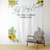 Florale 'Beste Dag Ooit' Foto Achtergrond Wandkleed (In situ)